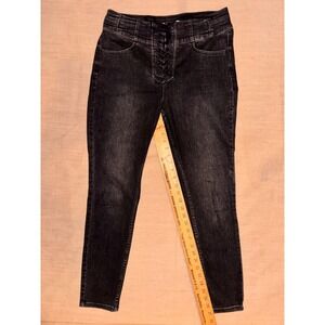 We The Free Skinny Jeans Women 30 Black Good Lace-Up High Rise Boho Edgy